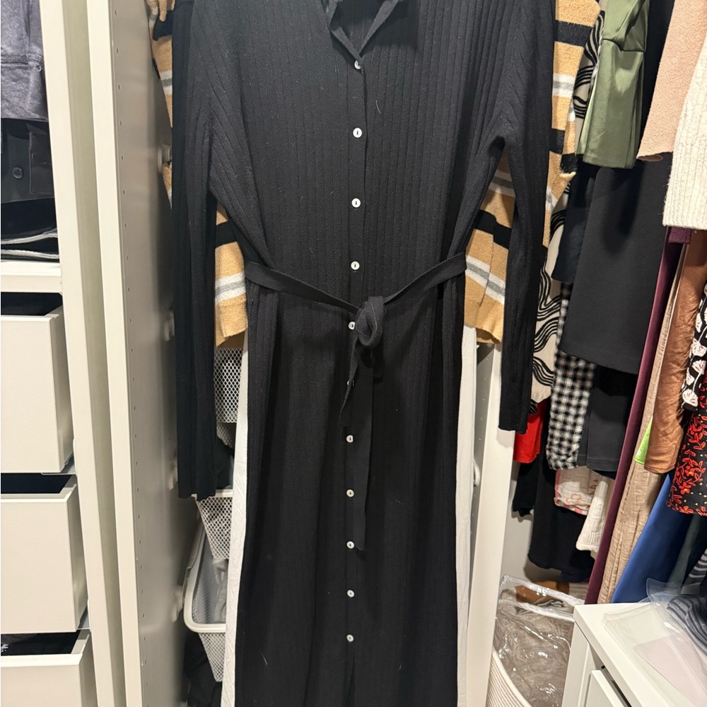Zara Black Long Sleeve Maxi Dress